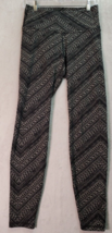 Old Navy Active Leggings Womens Medium Gray Black Geo Print Cotton Elastic Waist - £13.10 GBP