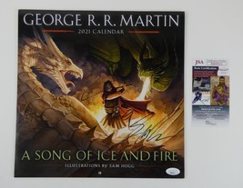 George RR Martin Signed Song of Ice &amp; Fire Game Of Thrones 2021 Calendar JSA COA - £58.65 GBP