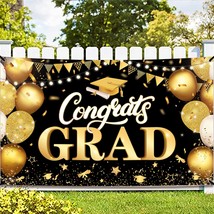 XtraLarge Congrats Grad Banner 72x44 Inch Congratulations Banner Graduation Back - £17.01 GBP