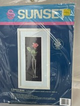 A Single Rose 1990 Sunset / Dimensions Counted Cross Stitch Kit sealed - £11.93 GBP