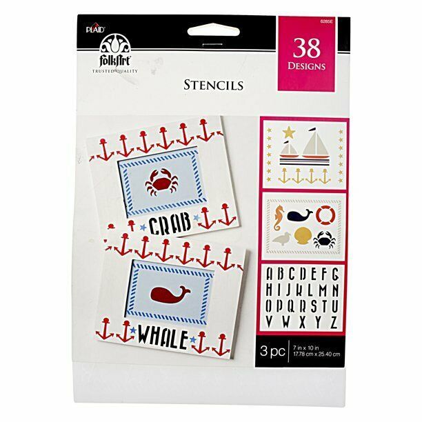 FolkArt 6285E Plastic Stencil Value Pack, Nautical, 7 in x 10 in, 3 Piece Item image 4