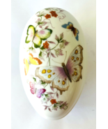 AVON Fine Porcelain Treasure Egg Trinket Box Butterflies Gold Trim Japan... - £15.12 GBP