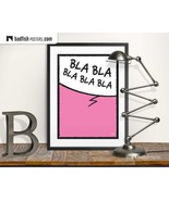 Bla Bla Bla Print, Speech Bubble, Pop Art Poster, Comic Style, Cool Pink, Gift - $40.00 - $60.00