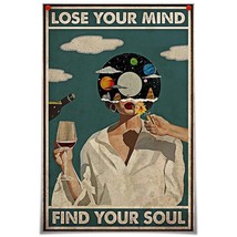 Vintage Lose Your Mind Find Your Soul Poster Mental Health Inspirational Quote C - £26.96 GBP