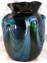Organic Iridescent Art Glass Vase by Rodman Gilder Miller Tiffany Related ~Video - £405.16 GBP