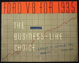 1935 Ford V-8 &#39;&#39;the Business-Like Choice&#39;&#39; Vintage Original Farbe... - £30.99 GBP