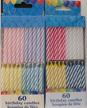 BIRTHDAY SPIRAL CANDLES Cake Toppers 2.25 Inch 60 Ct/Pk SELECT: Colors - £2.73 GBP