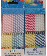 BIRTHDAY SPIRAL CANDLES Cake Toppers 2.25 Inch 60 Ct/Pk SELECT: Colors - £2.75 GBP