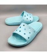 Crocs Classic Women&#39;s Slide Foam Turquoise Light Blue Cushion Size W8 M6  - $13.54