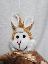1999 Chrisha Playful Plush Easter Bunny 11&quot; Brown Rabbit Jointed Legs Vtg. - $6.43