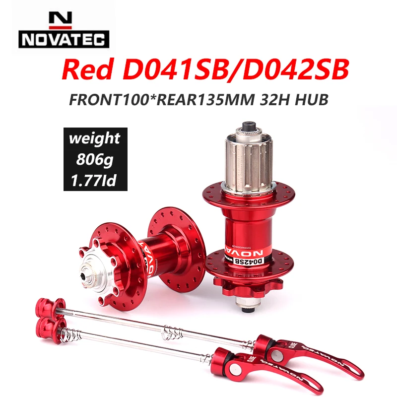 Novatec D041SB D042SB Hub  MTB Bicycle Disc Card ke Hub 28/32/36 Holes Red Black - £129.92 GBP