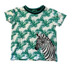 United Colors Of Benetton Boys Tropical Zebra Print T-Shirt Green &amp; Whit... - $274.67 MXN