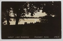 RPPC Fairmont MN Sunset Lake Sisseton White Pier Boat Co Old Car  Postcard T13 - £30.02 GBP