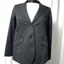 Chaiken Black 2 Button Lined Blazer 2 Flap Pockets Size Petite Small - £22.48 GBP