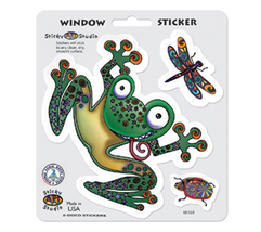 Frog Dragonfly Sticker Set  Car Decal  Hippie  - $5.99