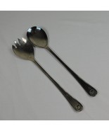 Silver Plated Salad Serving Set 9 3/8&quot; Spoon Fork William Adams Pattern ... - $15.48