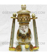 Natural Indian Marble Night Lamp 24K Gold Foil Handcrafted Home Decor Ho... - $258.50