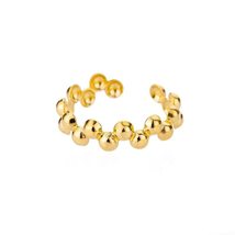 Classic Dot Rings for Women Stainless Steel Gold Silver Color Open Adjus... - £19.98 GBP