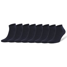 Navy Blue Low Cut Ankle Socks for Men Bamboo 8 Pairs with Gift Box - $17.78