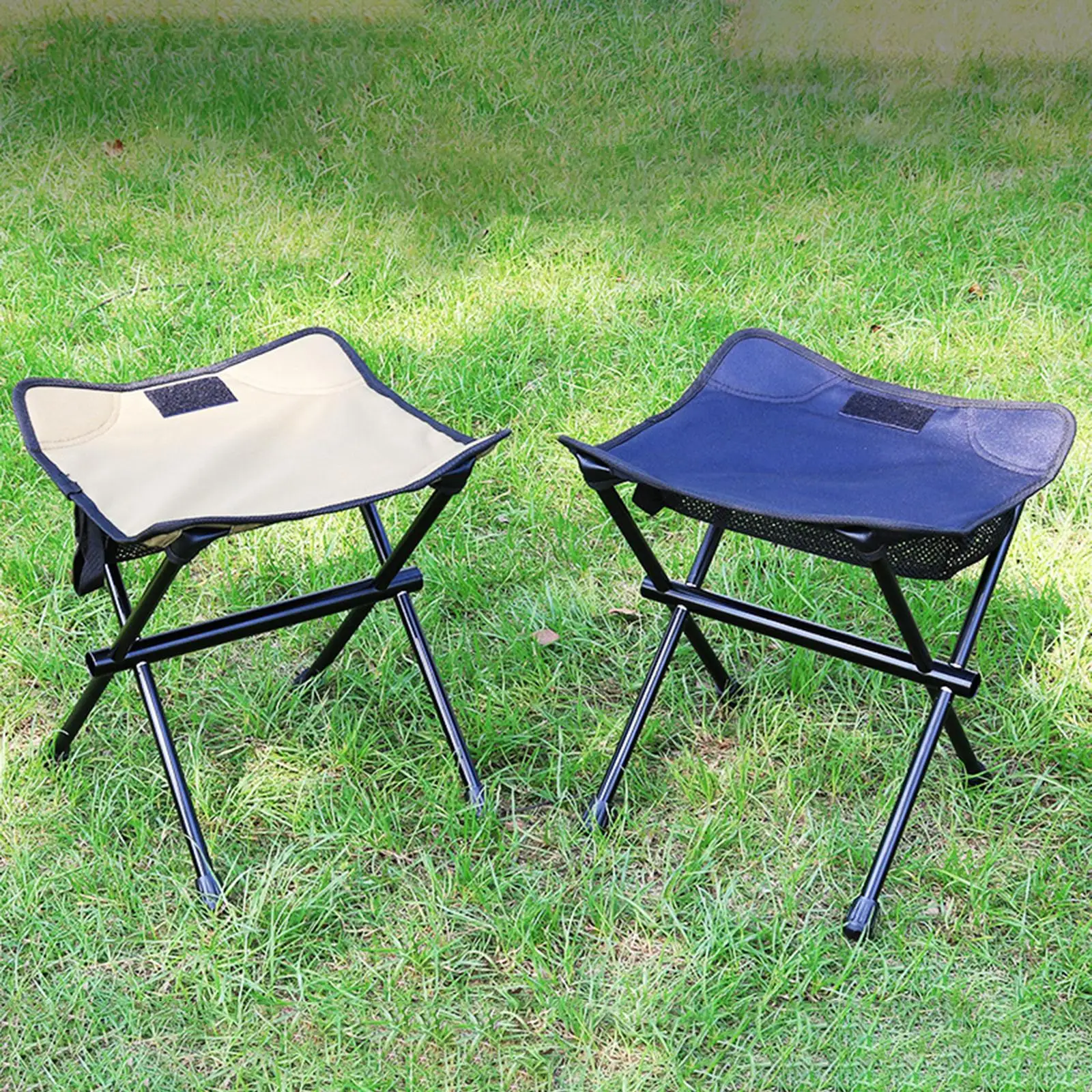 Outdoor Folding Chair Foldable Camping Stool Collapsible Stool Hiking Fishing - £20.05 GBP