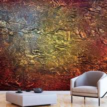 Tiptophomedecor Peel and Stick Wallpaper Wall Mural - Red Gold Concrete Wall - R - £47.78 GBP+