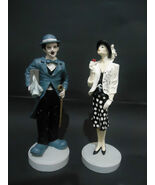 charlie chaplin statue and the girl set figurine figure movie vintage po... - $349.00
