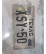 Vintage Texas License Plate XSY 50 Expired Black &amp; White - £7.80 GBP