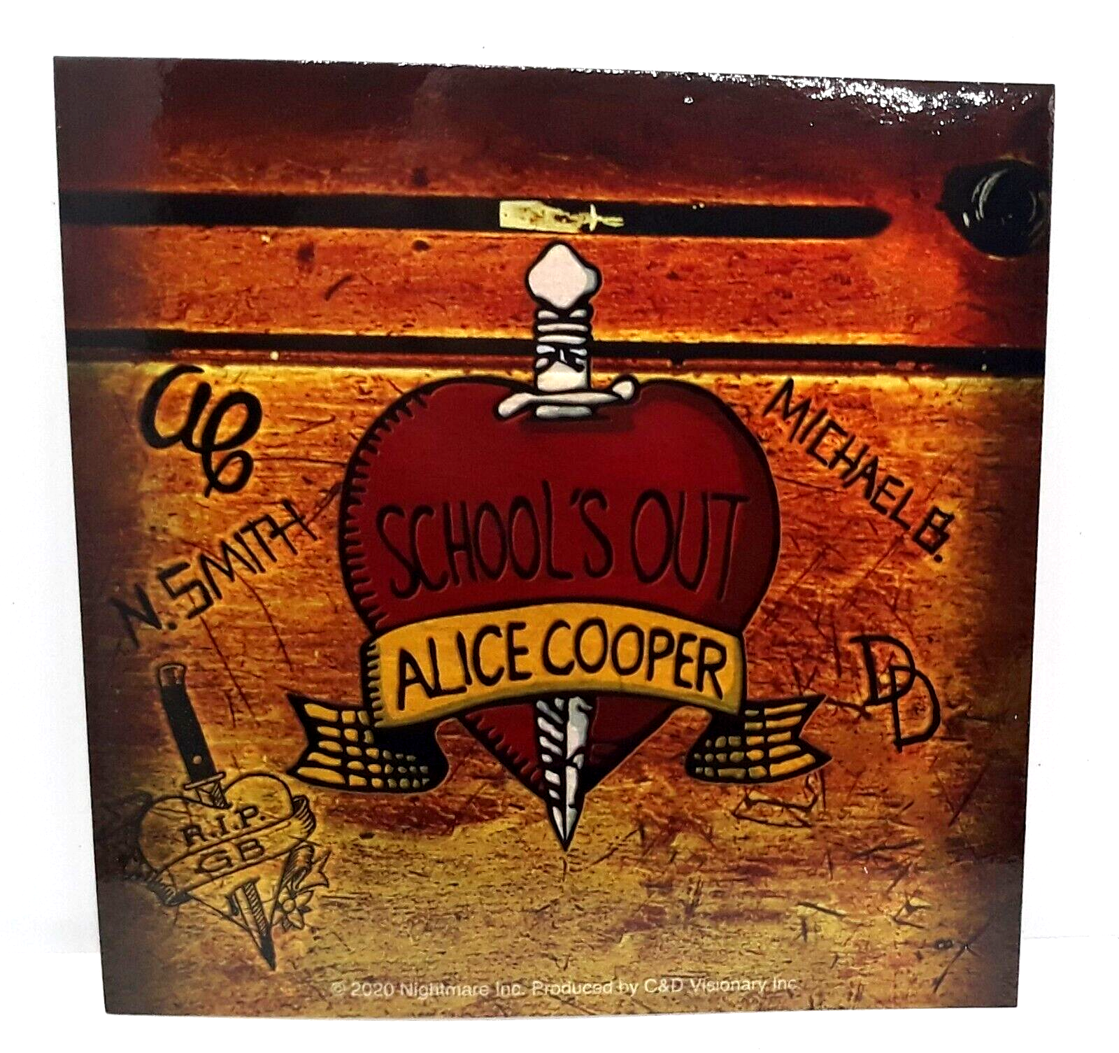 Alice Cooper School&#39;s Out Peel &amp; Stick Sticker 4&quot; X 4&quot; - $4.49