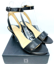 Naturalizer Tinda Heeled Slingback Fuax Leather Sandals- Black, US 5.5M - £19.38 GBP