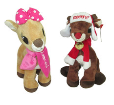 Lot Of 2 Dan Dee Rudolph The Red Nose Reindeer &amp; Clarice Plush 12&quot; Stuffed Anima - £10.88 GBP