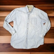 AT&amp;T Men&#39;s Button Up Shirt XL Blue Long Sleeve Employee Uniform Logo Fro... - $13.52