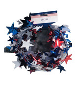 Greenbrier International Blue Red White Star Tinsel Garland, 25 ft - $258.46 MXN