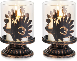 Turkey Candle Holder Decor: Tea Light Holders Thanksgiving Table Centerpieces fo - $22.00