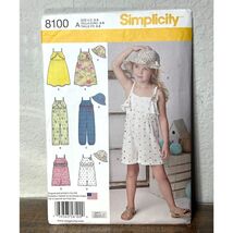 Simplicity 8100 A Sewing Pattern Babies Romper Dress Hat Outfits Uncut S... - $9.75