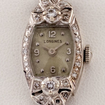 Longines 14k Oro Bianco e Diamante Donna Abito Orologio Splendido - £2,077.41 GBP