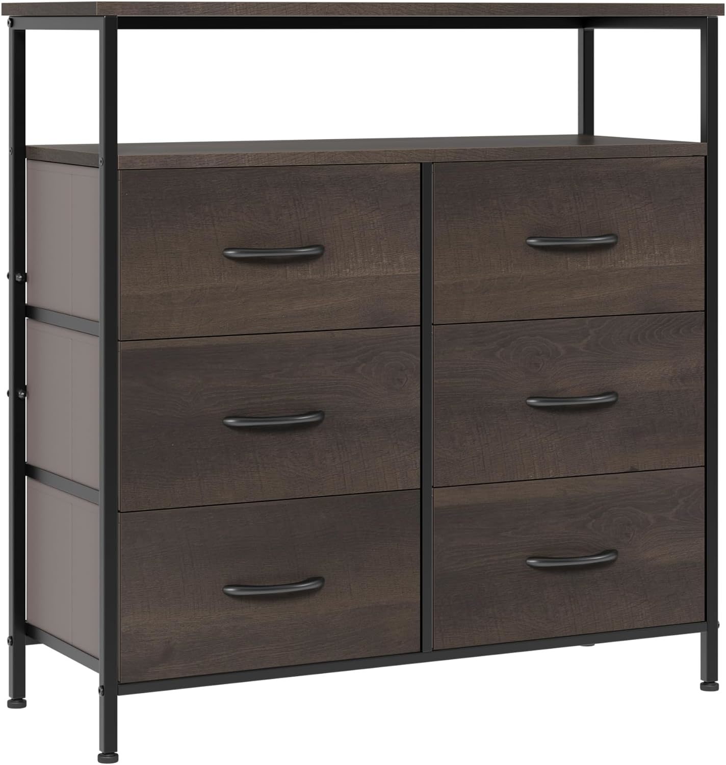 Dresser For Bedroom, 6 Drawer Dresser, Chest Of Drawers With Storage, Da... - $77.92