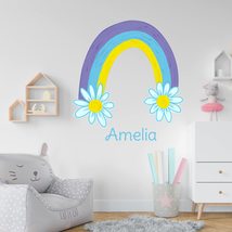 Floral Rainbow Boho Wall Stickers for Girl Room - Large Rainbow Sticker ... - $99.00