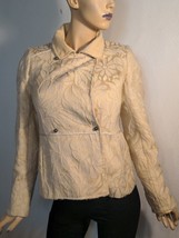 VTG SPORTMAX women blazer jacket beige flowers Wool &amp; Polyester made in Italy - £43.65 GBP