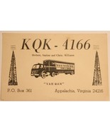 Vintage CB Ham radio Card KQK 4166 Appalachia Virginia  - $4.94