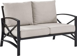 Kaplan Outdoor Metal Loveseat, Oiled Bronze With Oatmeal Cushions, By, Ol. - £350.86 GBP
