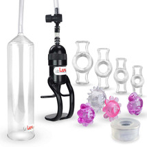 LeLuv Penis Pump EasyOp Zgrip | Clear Seal, 4 Constriction &amp; 4 Jelly Rings - £25.31 GBP