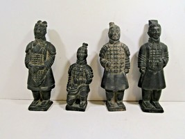 Collectible Chinese Terracotta Clay 4 Warriors Handmade 6” Figurine Replica Set - £29.79 GBP