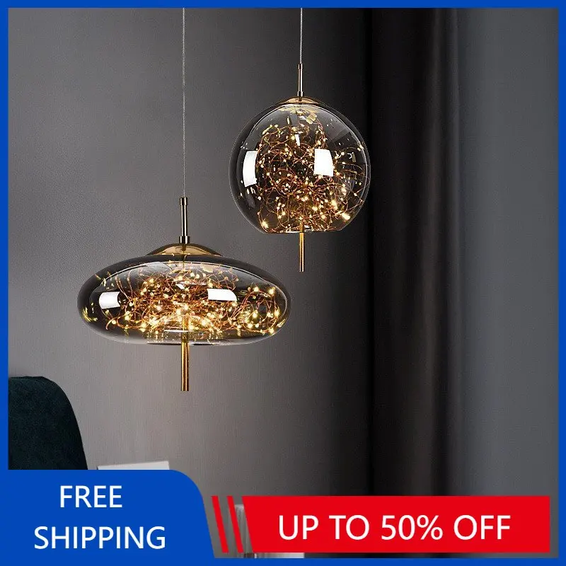 Modern Led Pendant Lamp Glass Ceiling Hanging Lights Fixture Luminaire - £51.68 GBP+