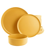 Gibson Home Canyon Crest 12 Piece Round Melamine Dinnerware Set in Yellow - $1,022.07 MXN