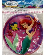 Little Mermaid Happy Birthday Party Banner Plastic 9.5 Feet Long 1 Per P... - $111.16 MXN