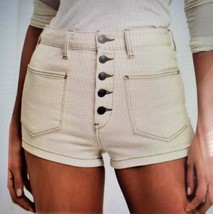 We The Free - Bridgette Cream Button Fly Denim Shorts Sz-25 - £23.12 GBP