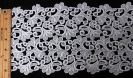 White Lace - 6&quot; Wide Scalloped Lace Bridal Flowers by the Yard - M410.14 - £7.96 GBP