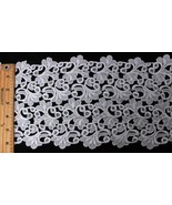 White Lace - 6&quot; Wide Scalloped Lace Bridal Flowers by the Yard - M410.14 - $9.97