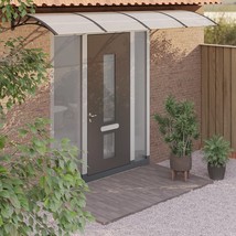 vidaXL Large Black Polycarbonate Door Canopy Shelter Waterproof UV-Resistant - $3,935.43 MXN