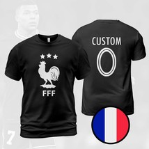 France Custom Name Champions 3 Stars FIFA World Cup 2022 Black T-Shirt  - $29.99+